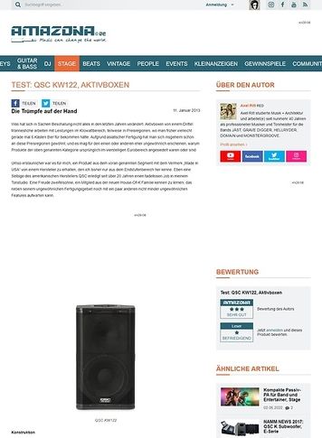 Amazona.de Test: QSC, KW122, Aktivlautsprecher Amazona.de Test: QSC, KW122, Aktivlautsprecher