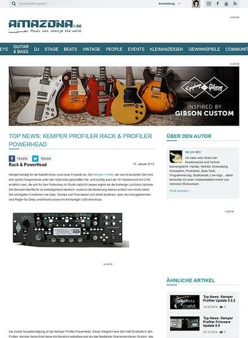 Amazona.de Top News: Kemper Profiler Rack & Profiler PowerHead Amazona.de Top News: Kemper Profiler Rack & Profiler PowerHead
