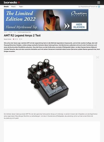 Bonedo.de AMT R2 Legend Amps 2 Test Bonedo.de AMT R2 Legend Amps 2 Test
