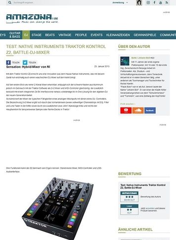 Amazona.de Test: Native Instruments, Traktor Kontrol Z2, Hybrid Mixer Amazona.de Test: Native Instruments, Traktor Kontrol Z2, Hybrid Mixer