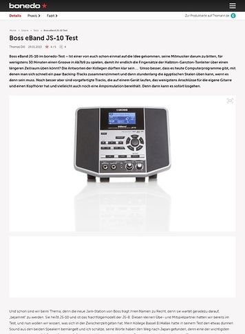 Bonedo.de Boss eBand JS-10 Test Bonedo.de Boss eBand JS-10 Test