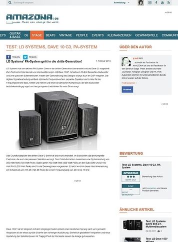 Amazona.de Test: LD Systems, Dave 10 G3, PA-System Amazona.de Test: LD Systems, Dave 10 G3, PA-System