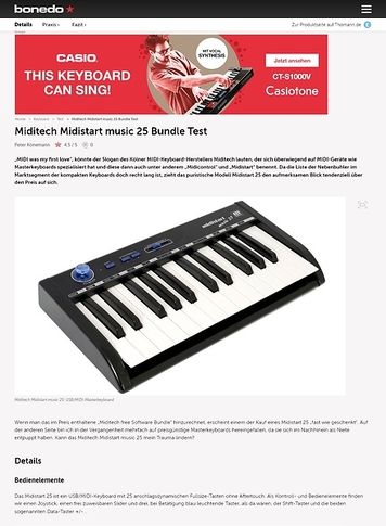 Bonedo.de Miditech Midistart music 25 Bundle Test Bonedo.de Miditech Midistart music 25 Bundle Test
