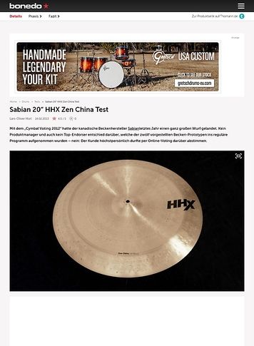 Bonedo.de Sabian 20 HHX Zen China Test Bonedo.de Sabian 20 HHX Zen China Test