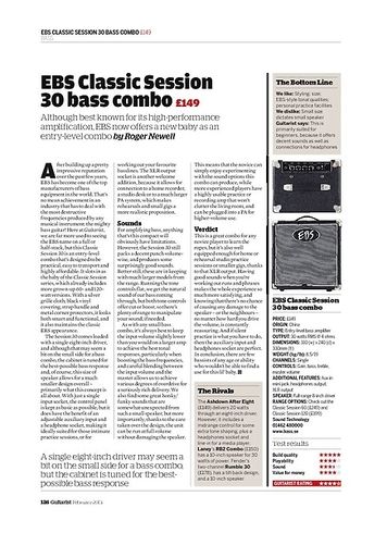 Guitarist EBS Classic Session 30 bass combo Guitarist EBS Classic Session 30 bass combo