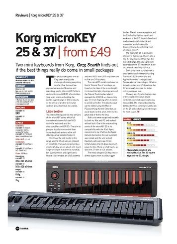 Future Music Korg microKEY 25 and 37 Future Music Korg microKEY 25 and 37