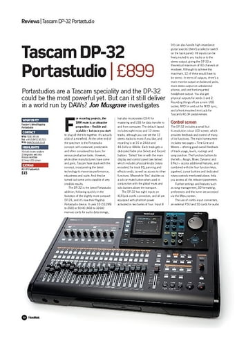 Future Music Tascam DP-32 Portastudio Future Music Tascam DP-32 Portastudio