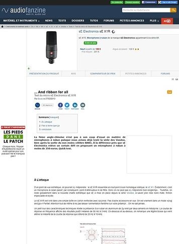 Audiofanzine.com sE Electronics sE X1R Audiofanzine.com sE Electronics sE X1R
