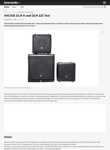 Bonedo.de MACKIE DLM 8 und DLM 12S Test Bonedo.de MACKIE DLM 8 und DLM 12S Test
