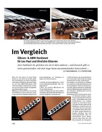Gitarre & Bass Gibson- & ABM Hardware im Vergleich Gitarre & Bass Gibson- & ABM Hardware im Vergleich