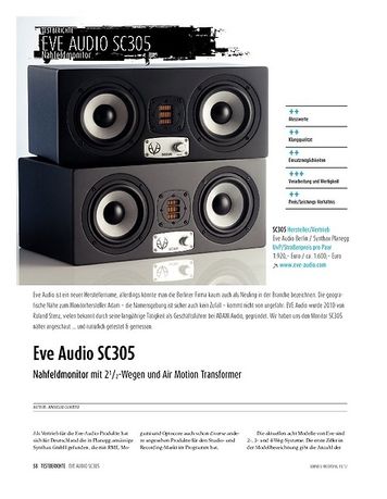 Sound & Recording EVE Audio SC305 Sound & Recording EVE Audio SC305