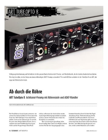 Sound & Recording ART TubeOcto 8 − Achtfach Preamp/ADAT-Interface Sound & Recording ART TubeOcto 8 − Achtfach Preamp/ADAT-Interface