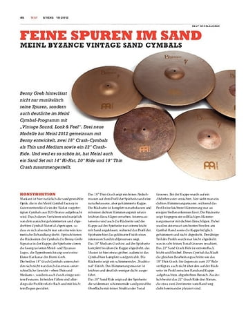 Sticks Meinl Byzance Sand Cymbals Sticks Meinl Byzance Sand Cymbals
