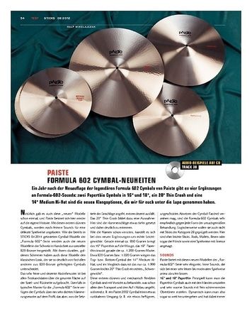 Sticks Paiste Formula 602 Cymbal-Neuheiten Sticks Paiste Formula 602 Cymbal-Neuheiten