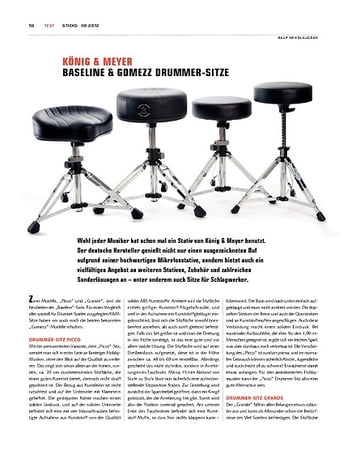 Sticks K&M Baseline und Gomezz Drummer-Sitze Sticks K&M Baseline und Gomezz Drummer-Sitze