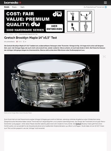 Bonedo.de Gretsch Brooklyn Maple 14 Bonedo.de Gretsch Brooklyn Maple 14