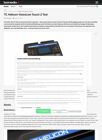Bonedo.de TC Helicon VoiceLive Touch 2 Test Bonedo.de TC Helicon VoiceLive Touch 2 Test