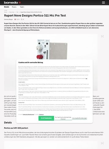 Bonedo.de Rupert Neve Designs Portico 511 Mic Pre Test Bonedo.de Rupert Neve Designs Portico 511 Mic Pre Test