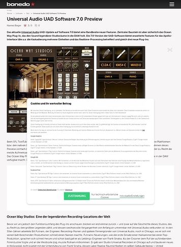 Bonedo.de Test Preview: Universal Audio UAD Software 7.0 Bonedo.de Test Preview: Universal Audio UAD Software 7.0