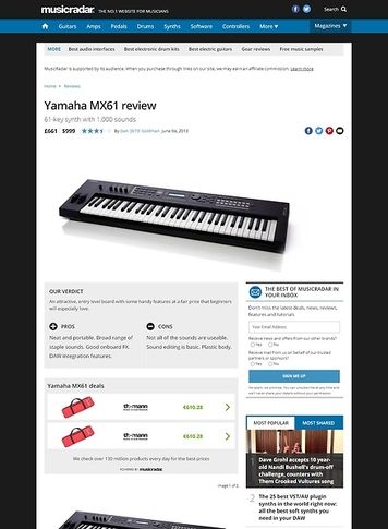 MusicRadar.com Yamaha MX61 MusicRadar.com Yamaha MX61