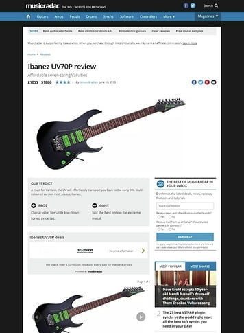MusicRadar.com Ibanez UV70P MusicRadar.com Ibanez UV70P