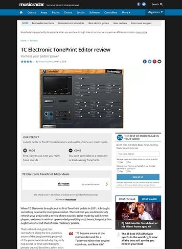 MusicRadar.com TC Electronic TonePrint Editor MusicRadar.com TC Electronic TonePrint Editor