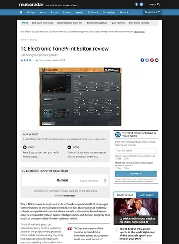 MusicRadar.com TC Electronic TonePrint Editor MusicRadar.com TC Electronic TonePrint Editor