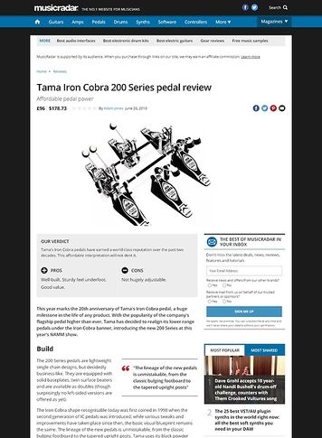 MusicRadar.com Tama Iron Cobra 200 Series pedal MusicRadar.com Tama Iron Cobra 200 Series pedal