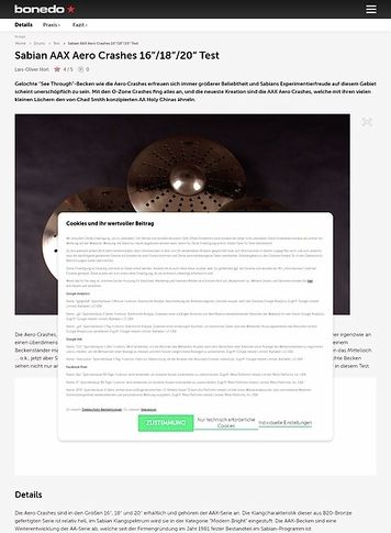 Bonedo.de Sabian Aero Crashes Test Bonedo.de Sabian Aero Crashes Test