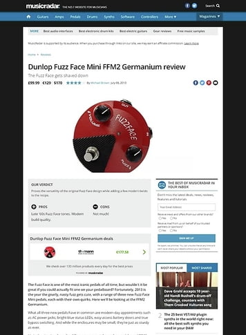 MusicRadar.com Dunlop Fuzz Face Mini FFM2 Germanium MusicRadar.com Dunlop Fuzz Face Mini FFM2 Germanium