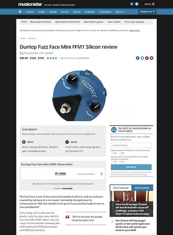 MusicRadar.com Dunlop Fuzz Face Mini FFM1 Silicon MusicRadar.com Dunlop Fuzz Face Mini FFM1 Silicon