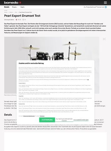 Bonedo.de Pearl Export Drumset Test Bonedo.de Pearl Export Drumset Test