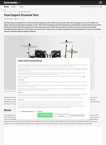 Bonedo.de Pearl Export Drumset Test Bonedo.de Pearl Export Drumset Test