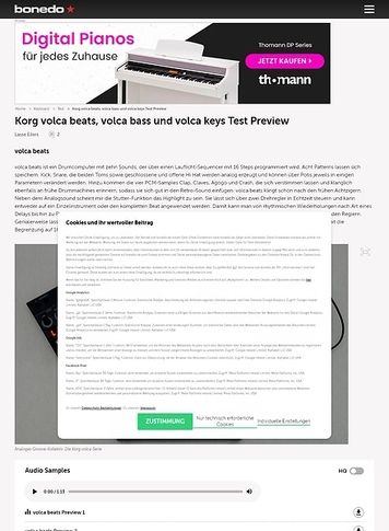 Bonedo.de Korg Volca Beats, Volca Bass und Volca Keys Bonedo.de Korg Volca Beats, Volca Bass und Volca Keys