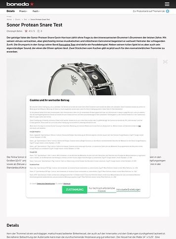 Bonedo.de Sonor Protean Snare Test Bonedo.de Sonor Protean Snare Test
