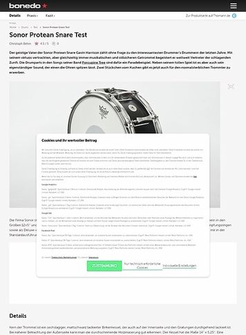 Bonedo.de Sonor Protean Snare Test Bonedo.de Sonor Protean Snare Test
