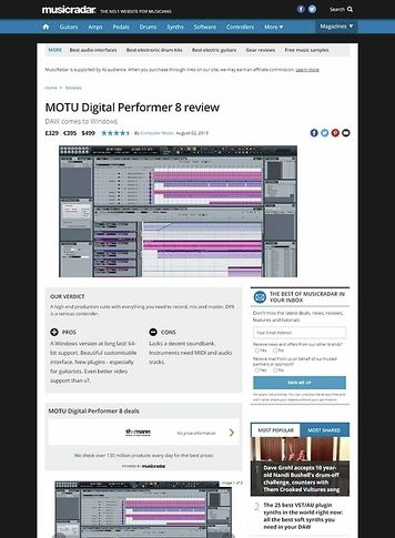 MusicRadar.com MOTU Digital Performer 8 MusicRadar.com MOTU Digital Performer 8