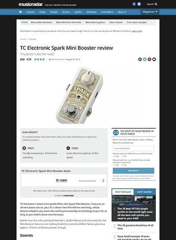 MusicRadar.com TC Electronic Spark Mini Booster MusicRadar.com TC Electronic Spark Mini Booster