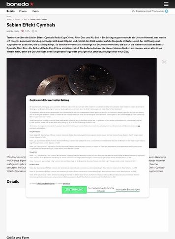 Bonedo.de Sabian Effekt Cymbals Bonedo.de Sabian Effekt Cymbals