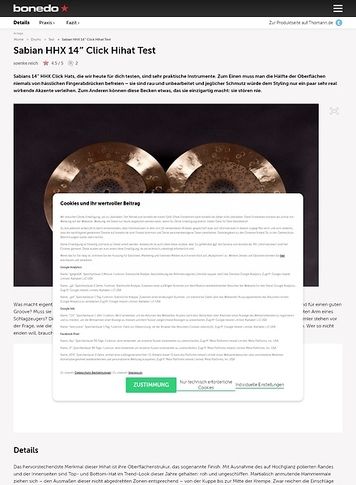 Bonedo.de Sabian HHX 14 Bonedo.de Sabian HHX 14