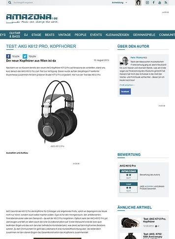 Amazona.de Test: AKG K612 Pro, Kopfhörer Amazona.de Test: AKG K612 Pro, Kopfhörer