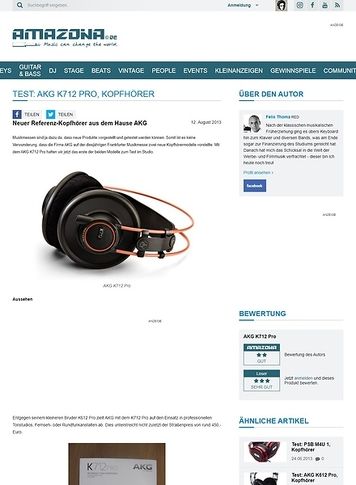 Amazona.de Test: AKG K712 Pro, Kopfhörer Amazona.de Test: AKG K712 Pro, Kopfhörer