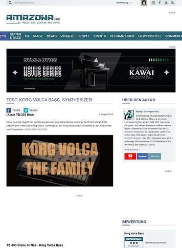Amazona.de Test: Korg Volca Bass, Synthesizer Amazona.de Test: Korg Volca Bass, Synthesizer