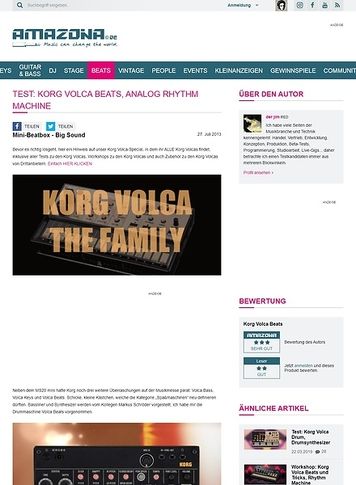 Amazona.de Test: Korg Volca Beats, Analog Rhythm Machine Amazona.de Test: Korg Volca Beats, Analog Rhythm Machine
