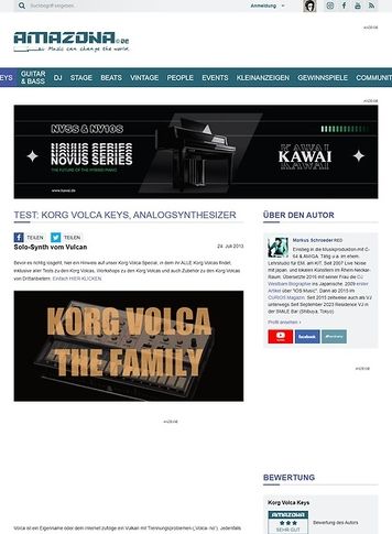 Amazona.de Test: Korg Volca Keys, Analogsynthesizer Amazona.de Test: Korg Volca Keys, Analogsynthesizer