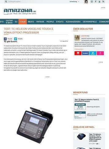 Amazona.de Test: TC Helicon Voicelive Touch 2, Vokaleffekt-Prozessor Amazona.de Test: TC Helicon Voicelive Touch 2, Vokaleffekt-Prozessor