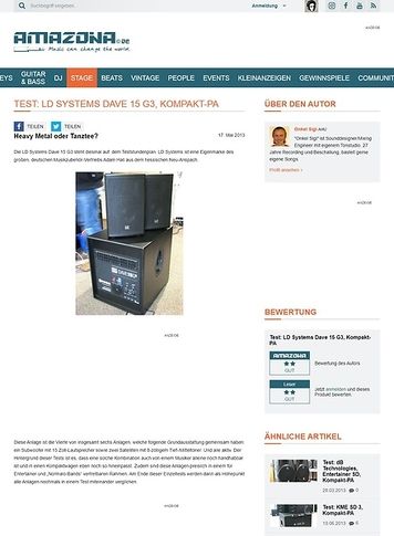 Amazona.de Test: LD Systems Dave 15 G3, Kompakt-PA Amazona.de Test: LD Systems Dave 15 G3, Kompakt-PA