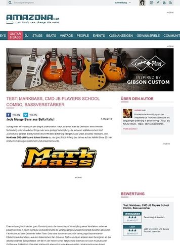 Amazona.de Test: Markbass, CMD JB Players School Combo, Bassverstärker Amazona.de Test: Markbass, CMD JB Players School Combo, Bassverstärker