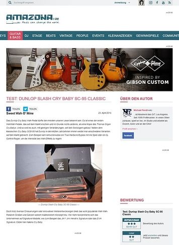 Amazona.de Test: Dunlop Slash Cry Baby SC-95 Classic Amazona.de Test: Dunlop Slash Cry Baby SC-95 Classic