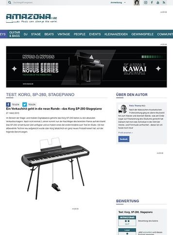 Amazona.de Test: Korg, SP-280, Stagepiano Amazona.de Test: Korg, SP-280, Stagepiano